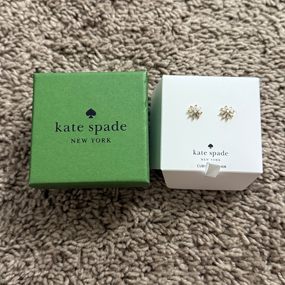 Kate Spade Silver Starburst Crystal Stud Earrings - Picture 3 of 5
